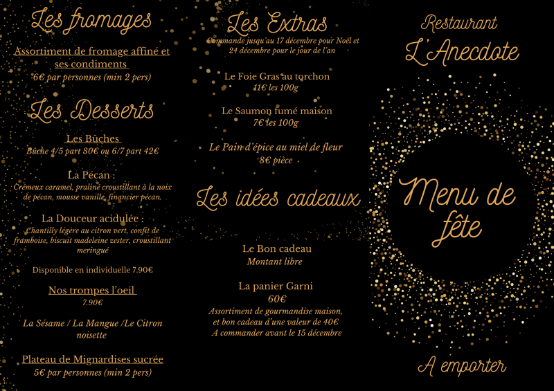 Repas de noel à emporter le Havre 