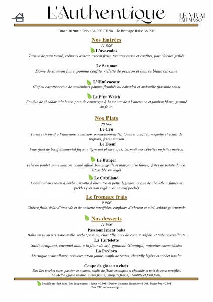 Menu Authentique